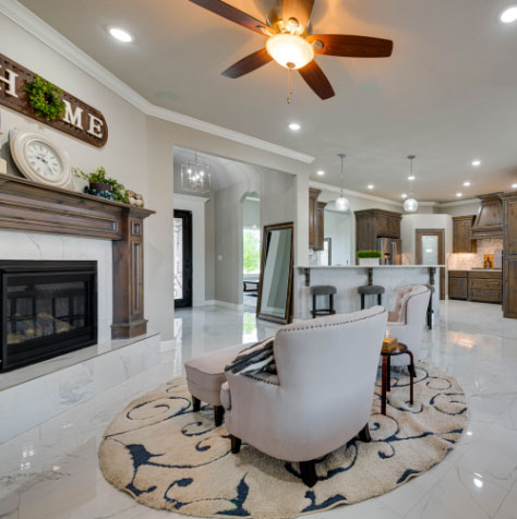 Marble Kitchen and Living Room